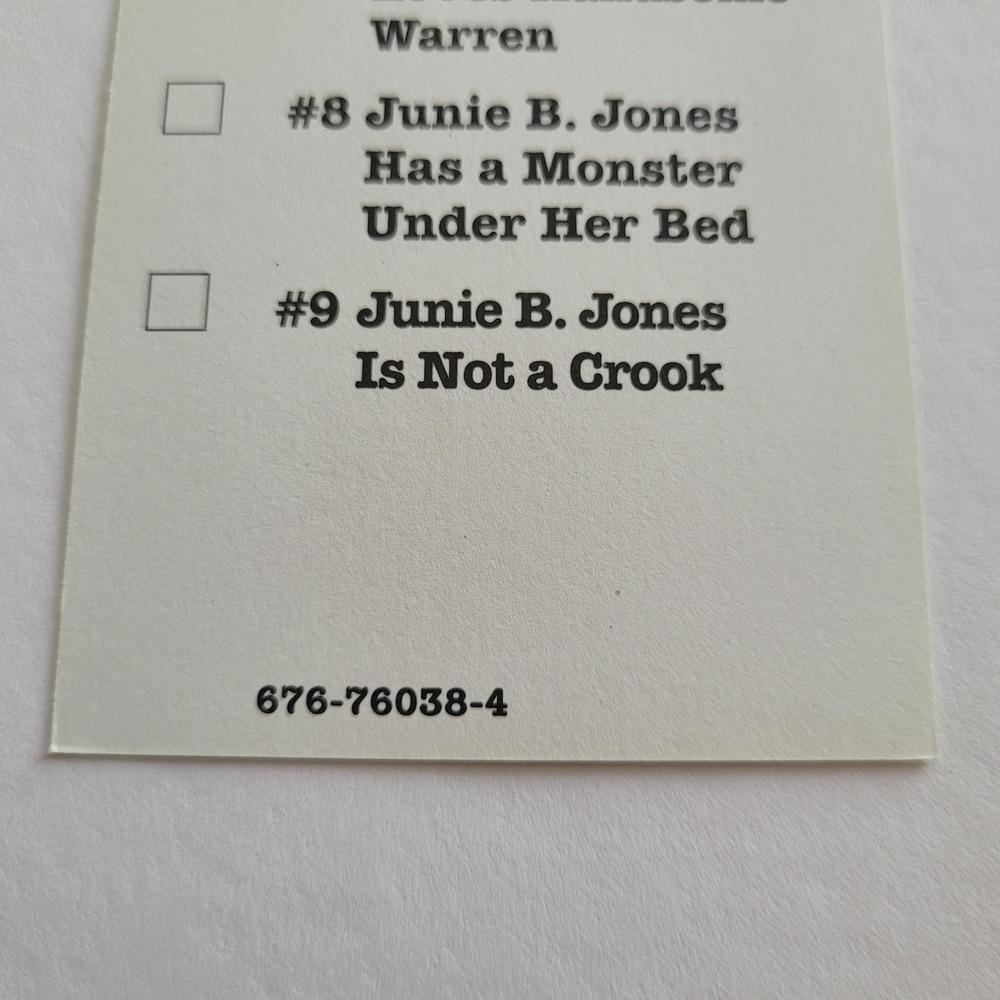 Vintage 90s Junie B. Jones Bookmark 1992 Denise Brunkus Reading List 676-76038-4 - Picture 14 of 14